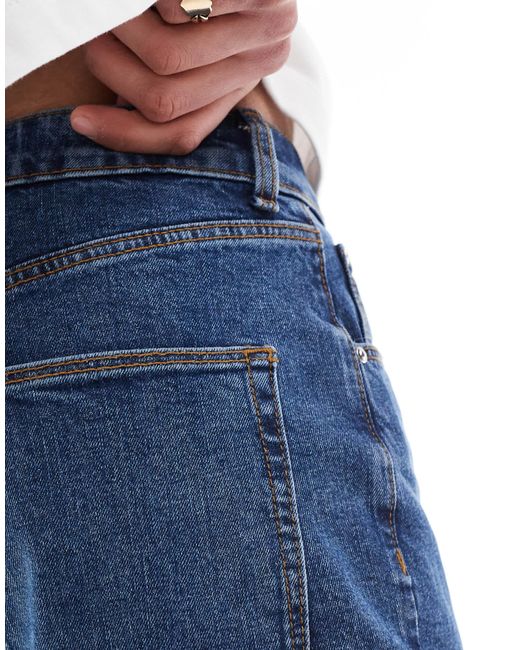 ASOS Blue Slim Stretch Denim Shorts for men
