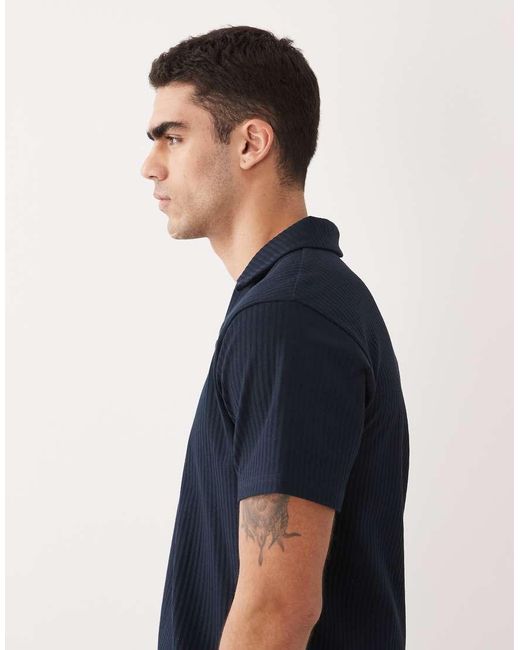 ASOS Blue Regular Fit Notch Polo for men
