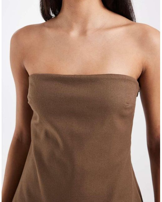 BRONZE SNAKE Brown Riley Off Shoulder Maxi Dress