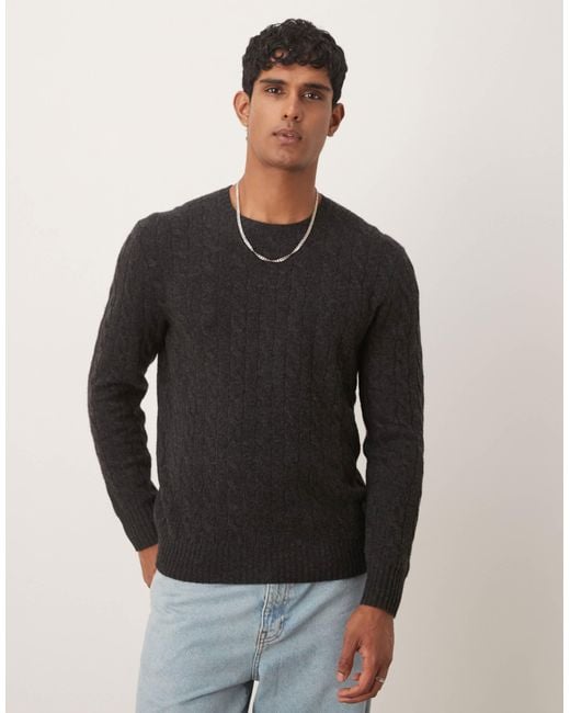 Polo Ralph Lauren Black Icon Logo Wool Cable Knit Jumper for men