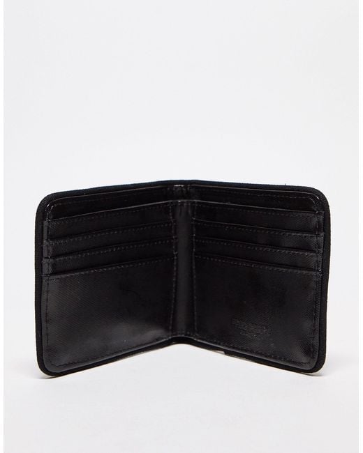 Fred Perry Black Coated Polyester Bifold Wallet for men