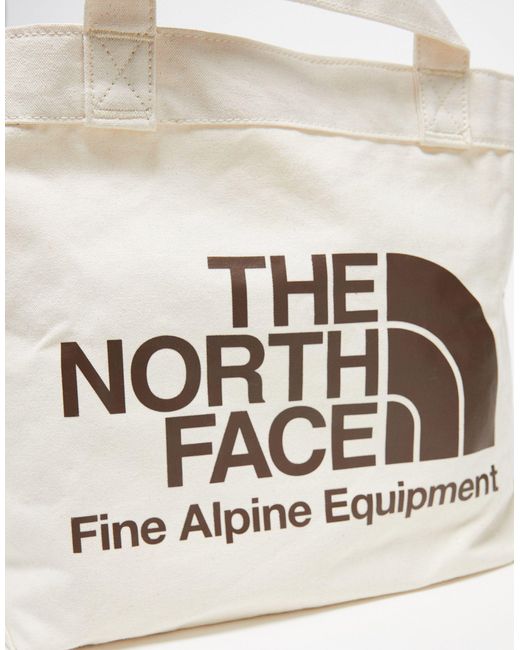 The North Face Tote Met Logo Van Natuurlijk Katoen in het Natural