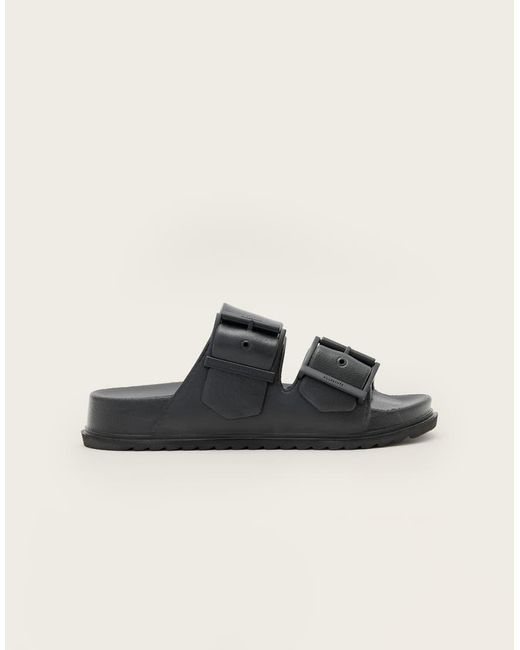 AllSaints Black Sian Double Strap Sandals