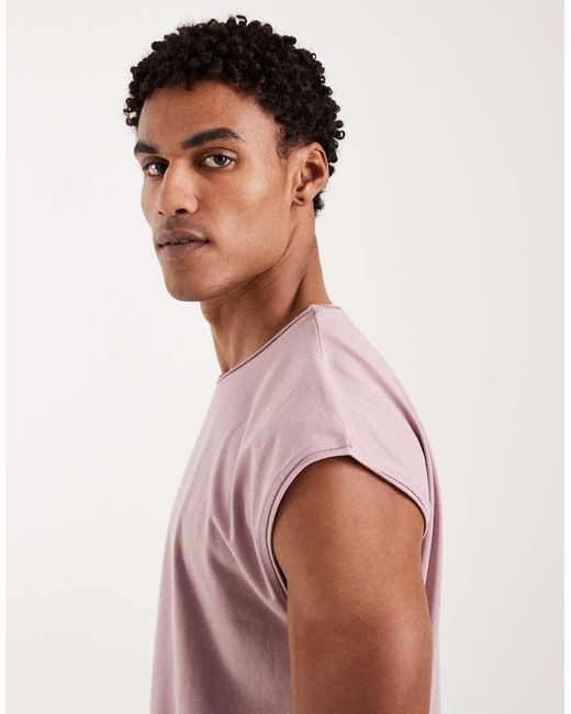 Brave Soul Pink Oversized Tank Vest for men