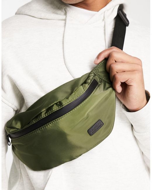 Pull&Bear Green Crossbody Bum Bag for men