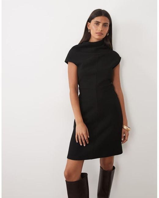 ASOS Black Supersoft Asymmetric Draped Mini Dress