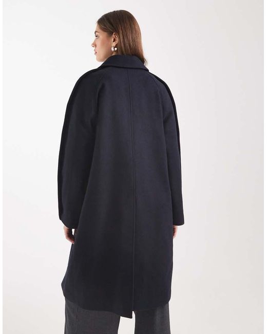 ASOS Blue Mid Length Car Coat With Quilted Lining