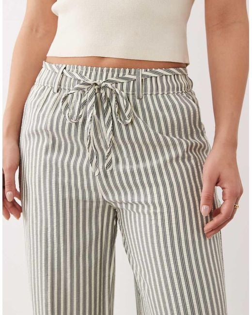 New Look White Stripe Wide Leg Trousers