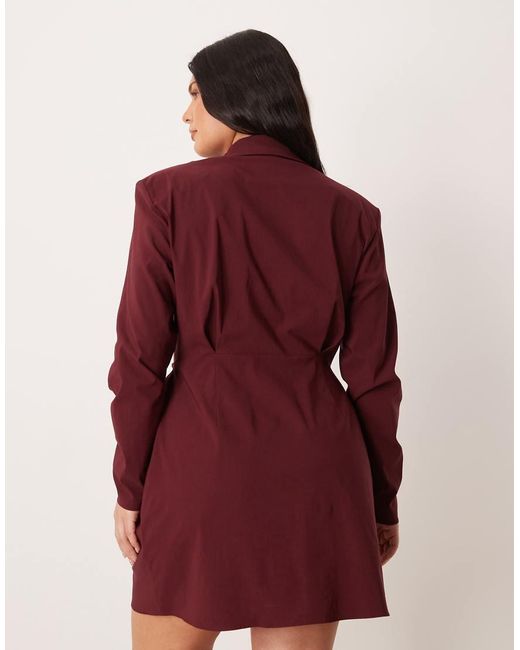 ASOS Red Asos Design Curve Cinched Blazer Mini Dress