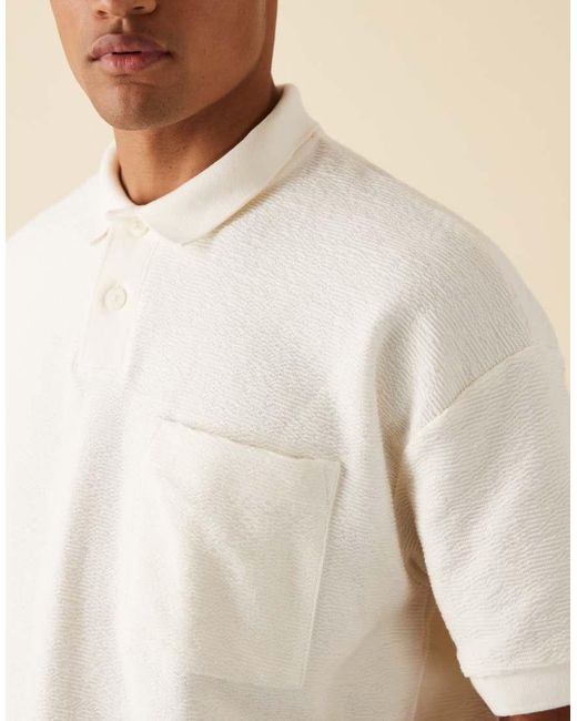 ASOS Blue Premium Heavyweight Oversized Polo for men