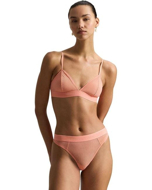 Polo Ralph Lauren Brown Shadow Stripe Mid Rise Thong