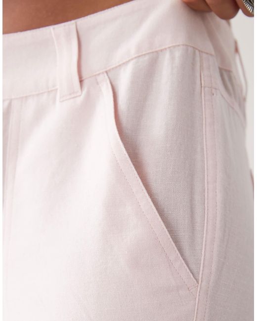 Collusion Pink 90s Low Rise Relaxed Trouser With Linen