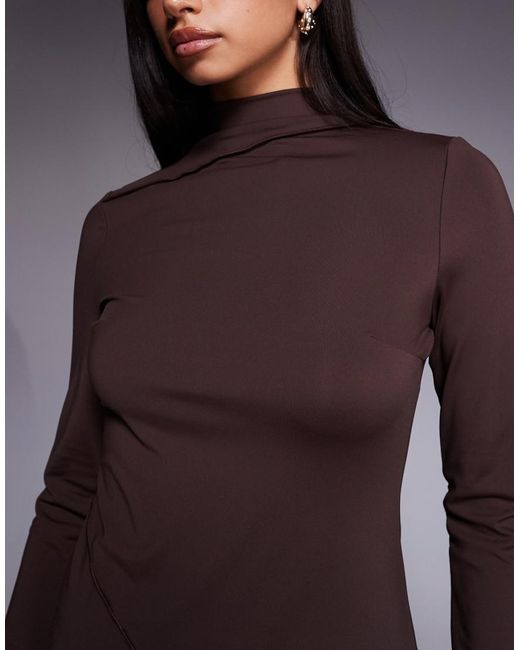 DASKA Purple Maxi Dress With Asymmetric Seam Detail