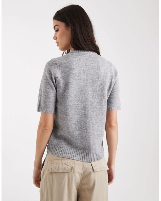 Threadbare Gray – kurzärmlige strickjacke