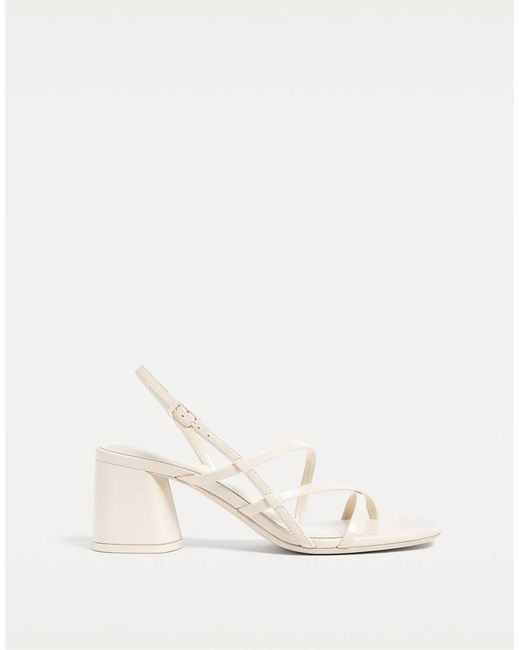 Stradivarius Natural Wide Fit. Block Heeled Sandal