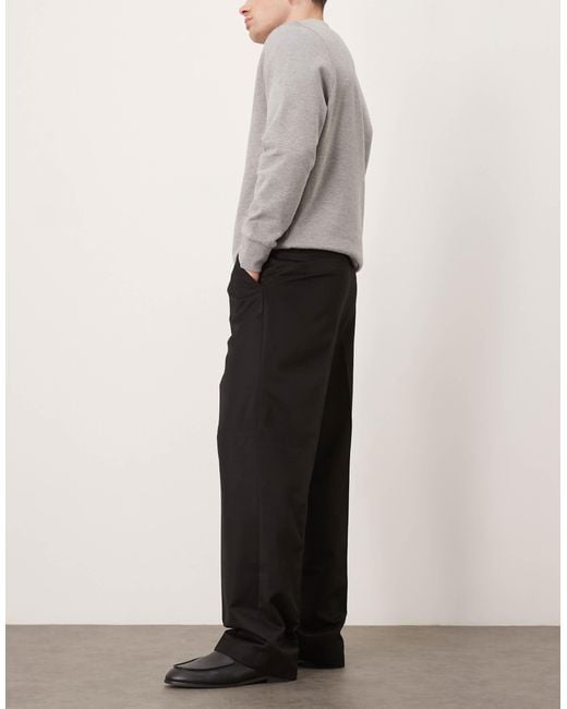 ASOS Black Smart Wide Leg Trousers for men