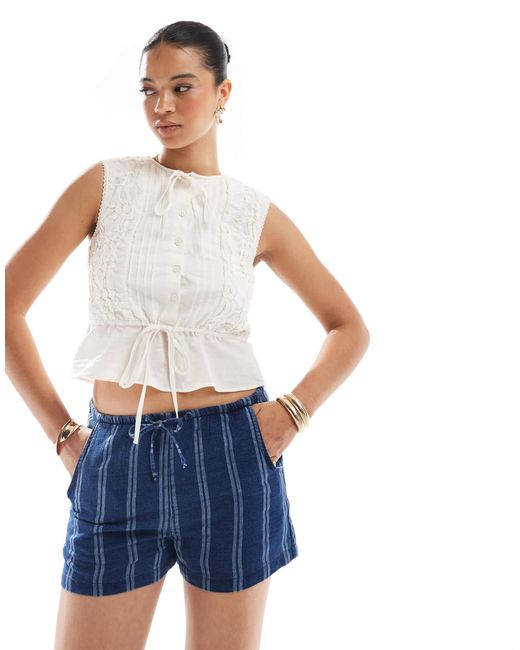 Pull&Bear Blue Striped Short