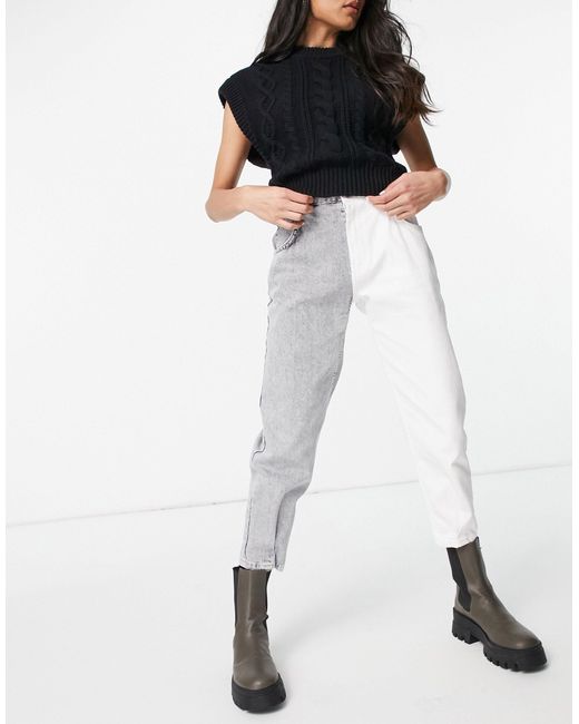 Bershka Multicolor – lässige, zweifarbige jeans im kontrastdesign