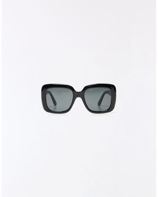 Bershka Black Square Plastic Sunglasses