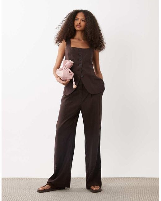 New Look Brown Co-Ord Strappy Waistcoat