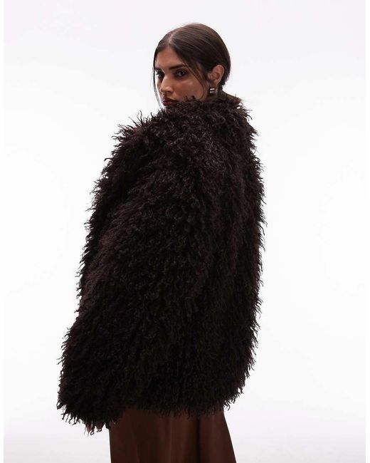 & Other Stories Black shaggy Faux Fur Jacket
