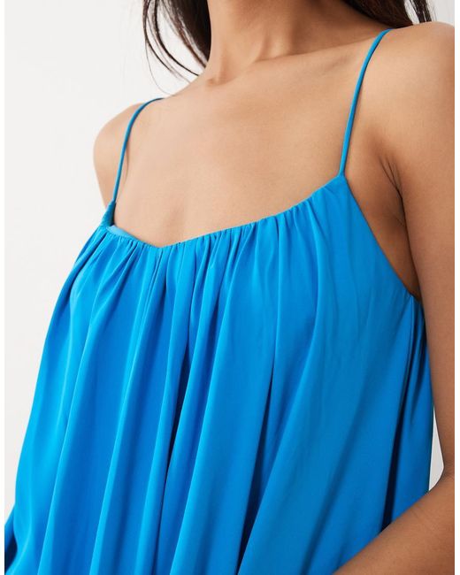 ASOS Blue Strappy Cami Maxi Trapeze Dress