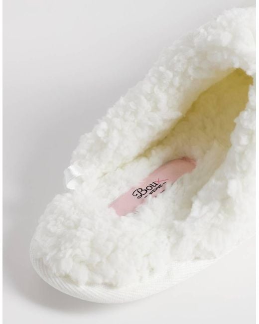 Boux Avenue White Embroidered Mule Slipper