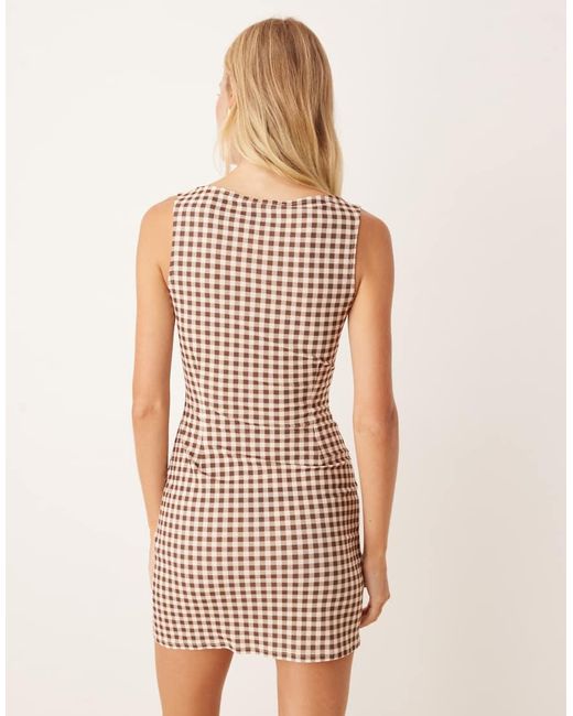 ASOS Natural Sleeveless Fitted Mini Dress