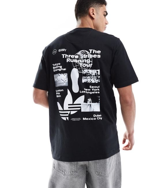 Adidas Originals Blue Running Tour Graphic T-shirt for men