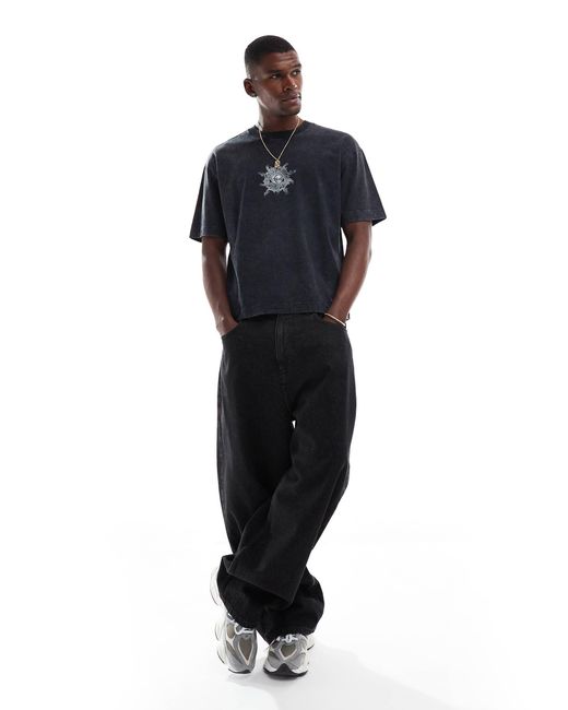 T-shirt court coupe carrée avec imprimé au dos Hollister pour homme en coloris Gray