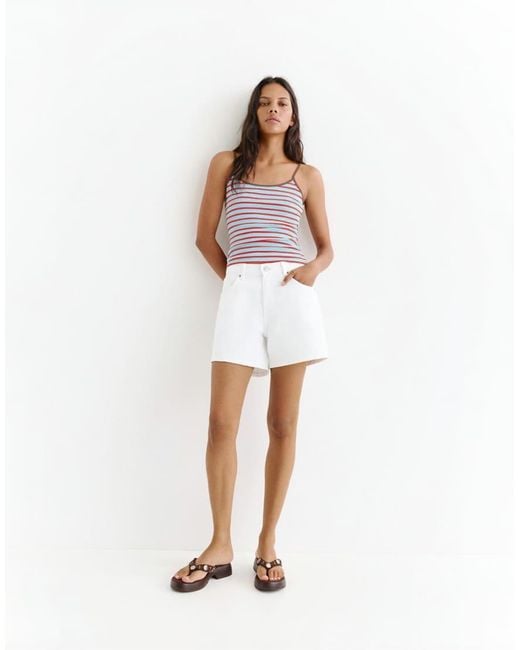 Pull&Bear White Fine-Strap Top