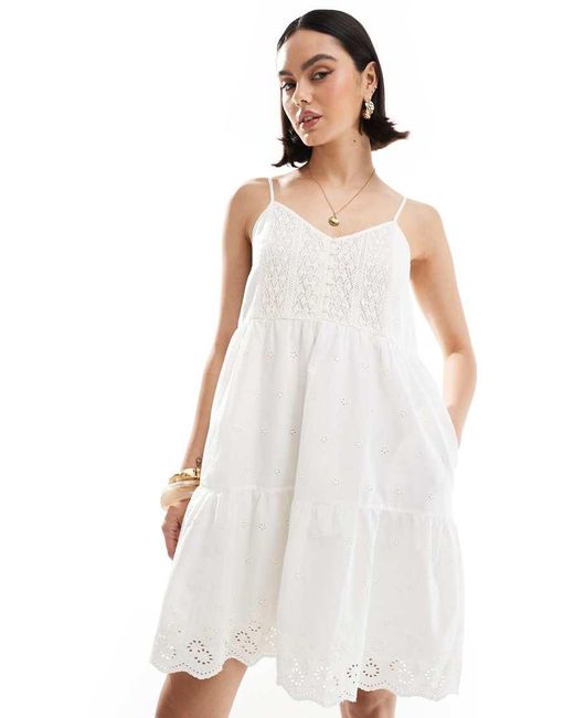 Levi's White Broderie Cami Mini Dress