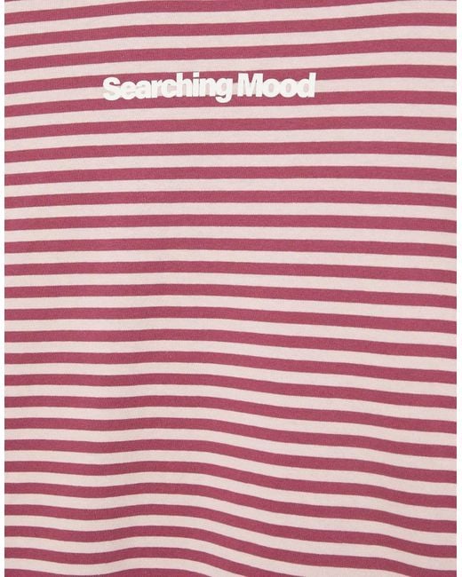Pull&Bear Pink Stwd Striped Text T-shirt for men