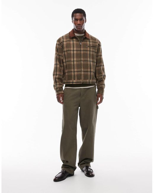 ASOS Natural Check Workwear Jacket for men