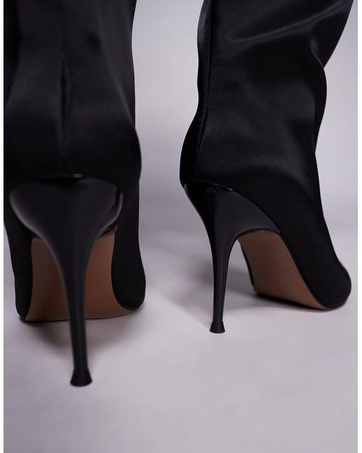 ASOS Black Corinne Stiletto Heeled Knee Boots