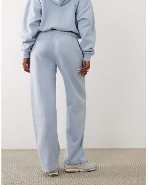 Kaiia Blue Cotton Rich Embroidered Logo Wide Leg Sweatpants