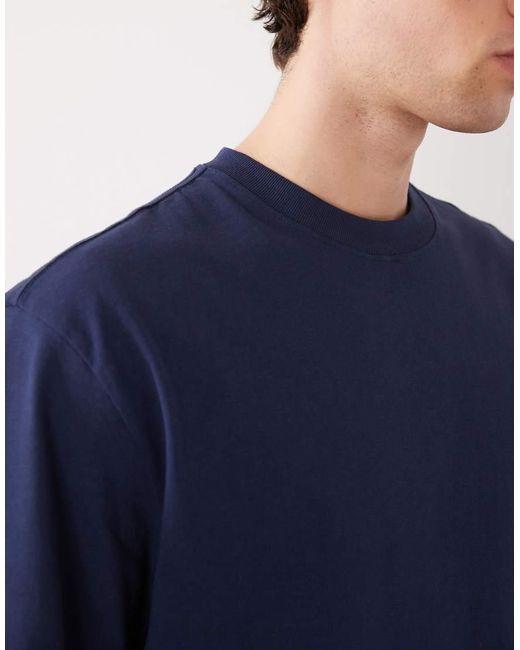 Weekday Blue Relaxed Fit Heavyweight Jersey T-shirt for men