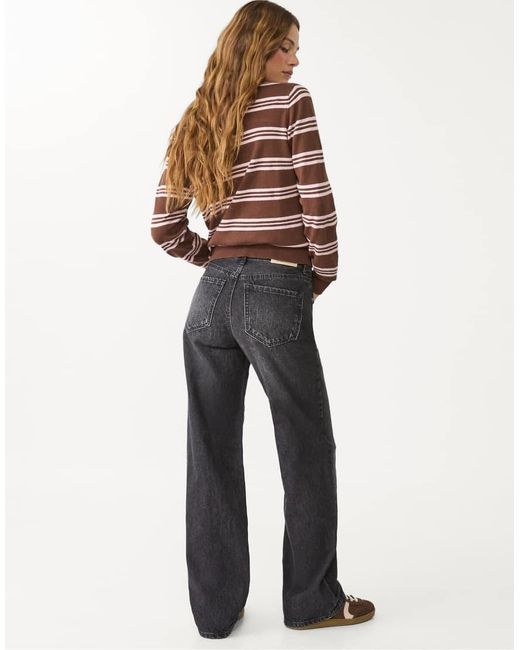 Stradivarius White Tall D92 Straight Wide-leg Jeans