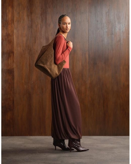 ASOS Brown – lässige tragetasche aus wildleder