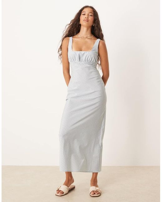 ASOS White Square Neck Midi Dress