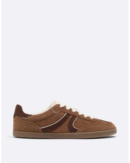 Stradivarius Brown Barefoot Retro Leather Trainers