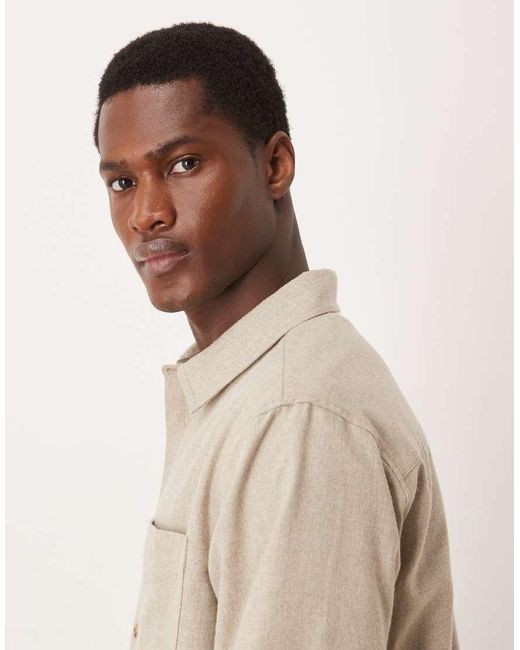 ASOS Natural Regular Textured Shirt for men