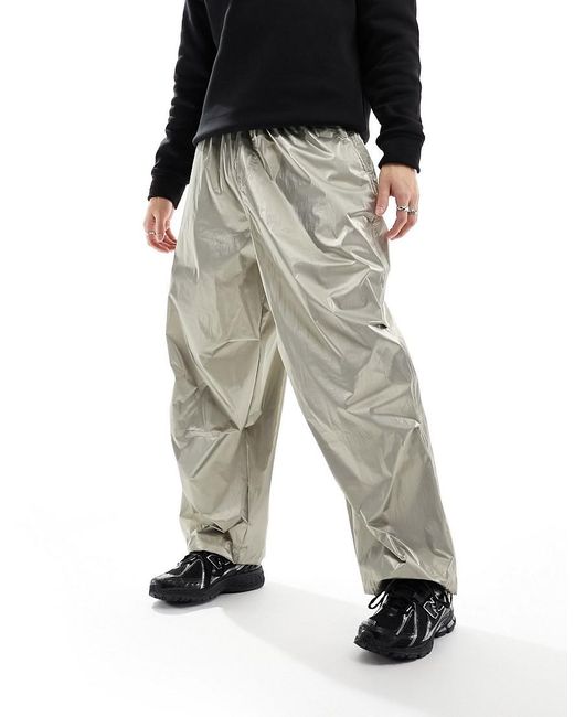 Pantalones Cargo Metalizado De Estilo Paracaidista Extragrande De ASOS de hombre de color Negro Lyst