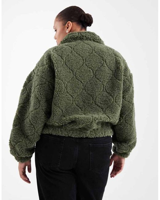 ONLY Green Teddy Boxy Fleece
