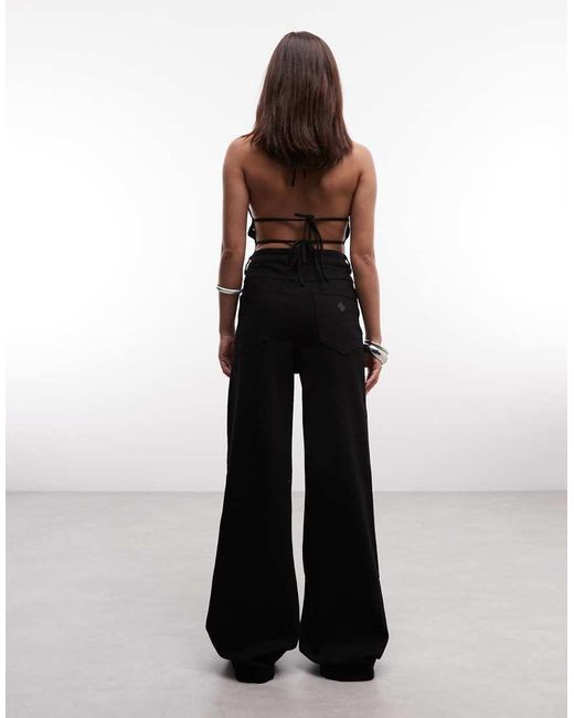 Abrand Jeans Black Abrand Petite 94 Nellie High Waist Wide Leg Jean