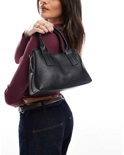 Stradivarius Black Rigid Tote Bag