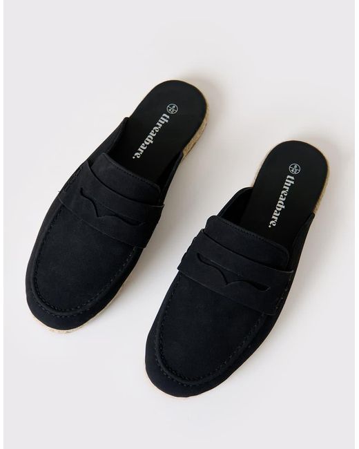 Threadbare Blue Faux Suede Penny Loafer Sandals for men