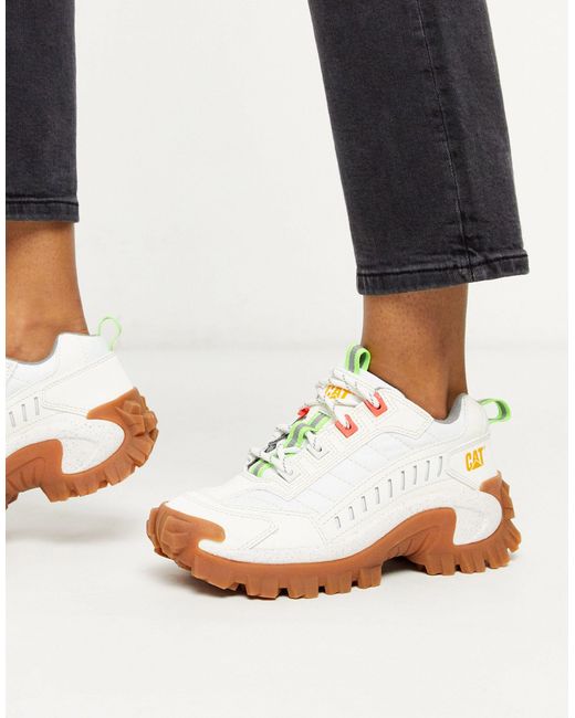 Caterpillar Intruder Chunky Trainers in White Lyst