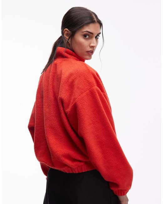 ASOS Red Half Zip Polar Fleece