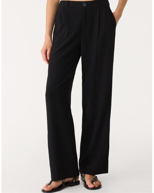 Stradivarius Broek Van Linnenmix Met Rechte Pijpen in het White